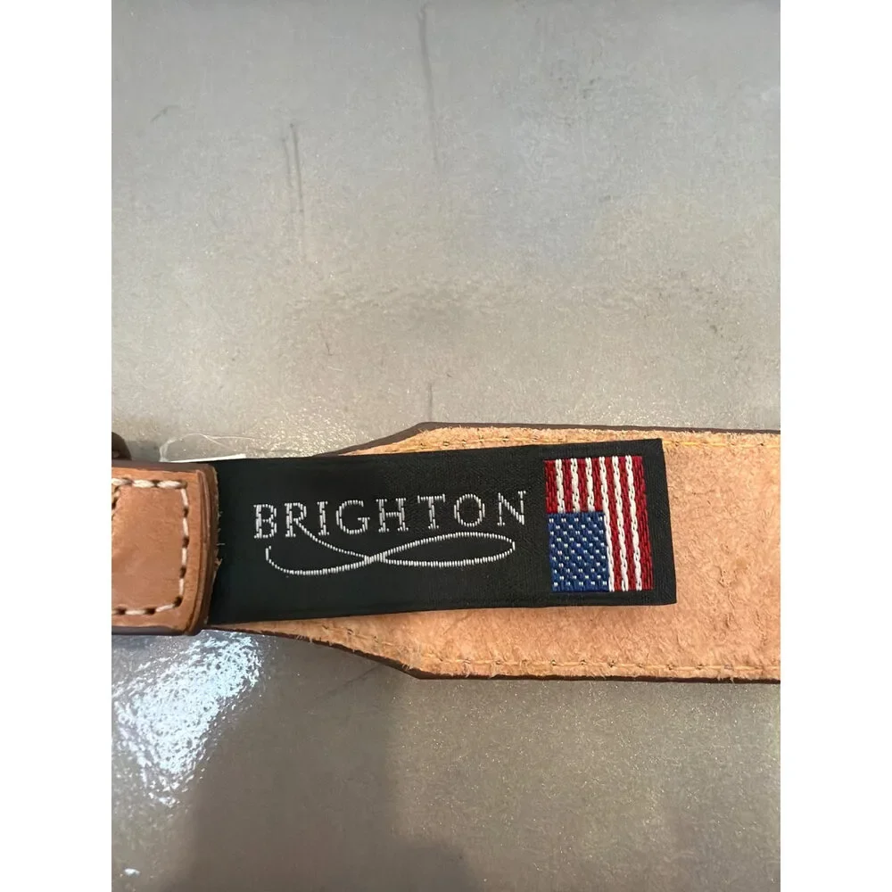 Brighton Western Concho Belt Tan Leather Silver Hardware Small